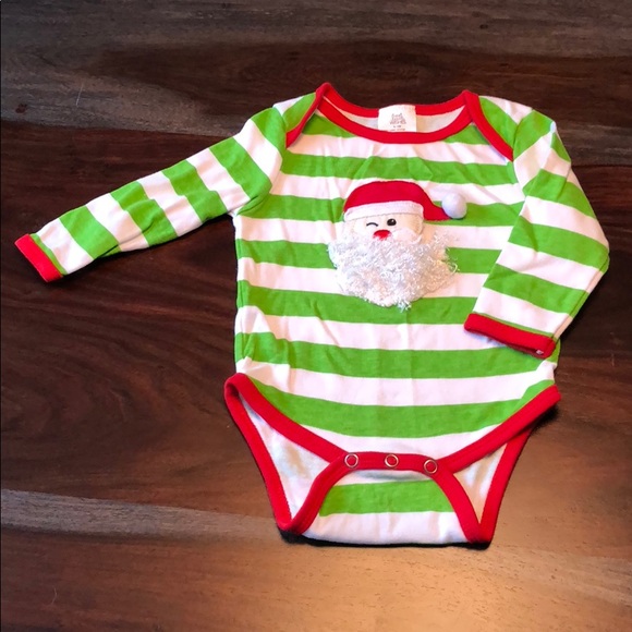 Holiday Santa long sleeve onesie - Picture 1 of 4